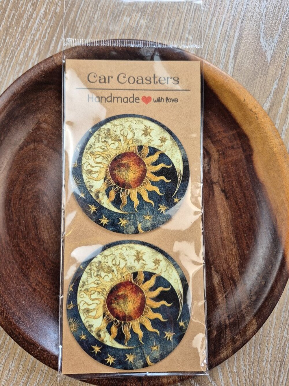 New Sun Moon Celestial Car Coasters plastic Y2K Stars Astronomy Whimsigoth